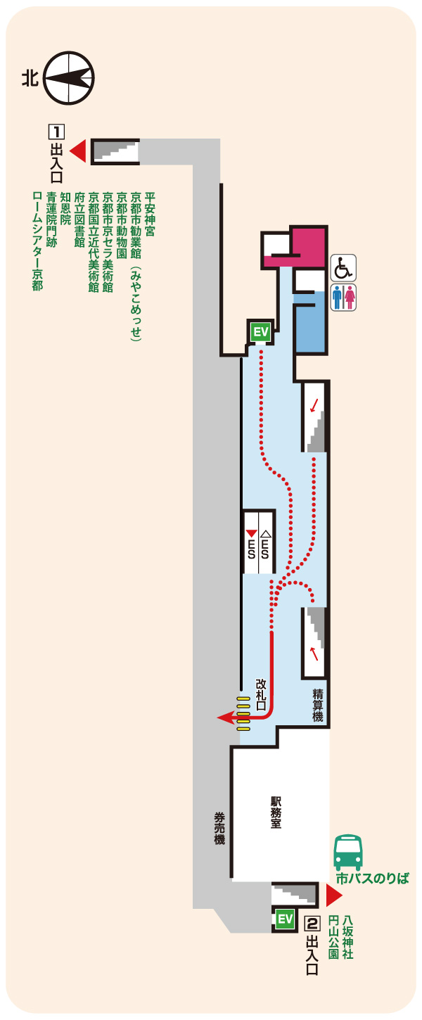 東山改札階の図面