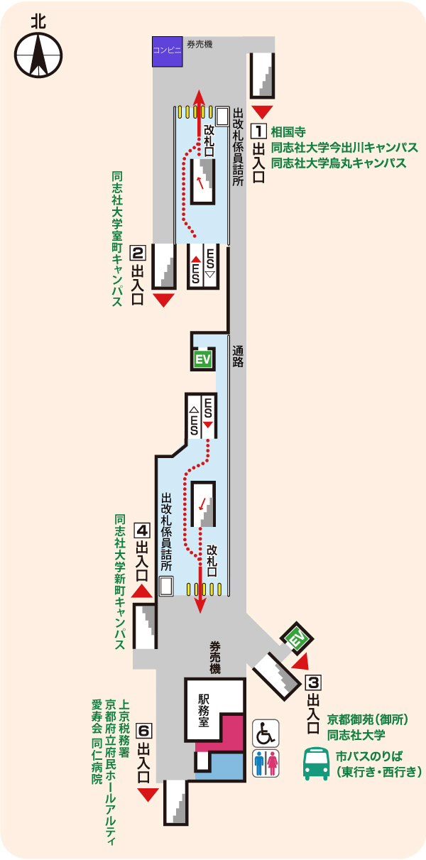 今出川改札階の図面