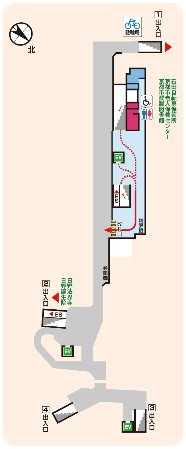 石田改札階の図面