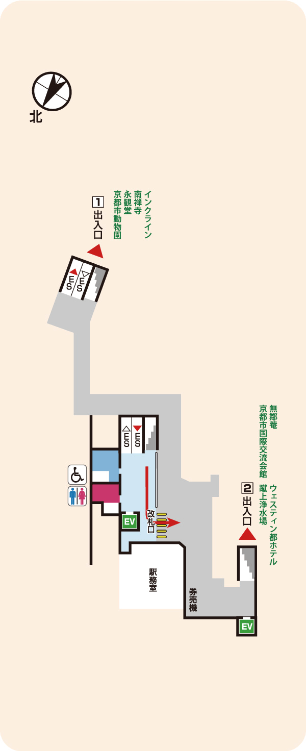 蹴上改札階の図面