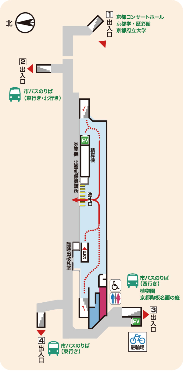 北山改札階の図面