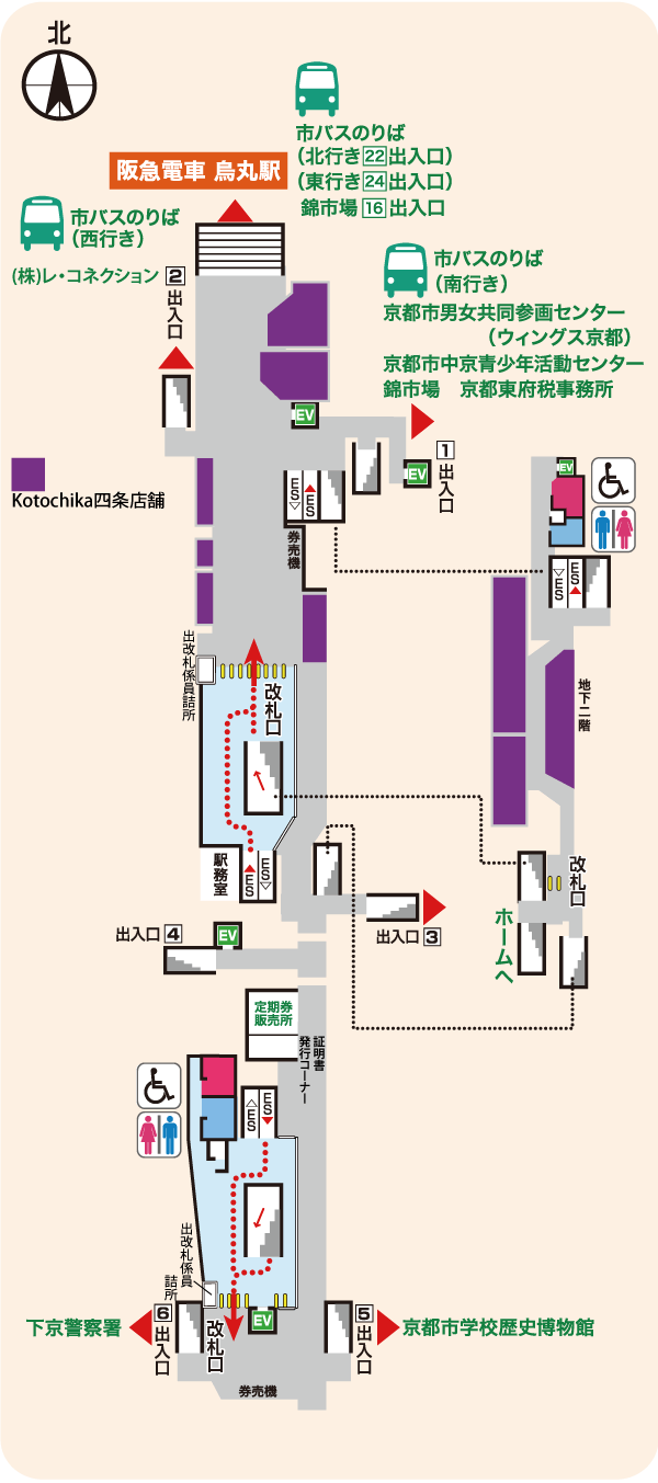 四条改札階の図面