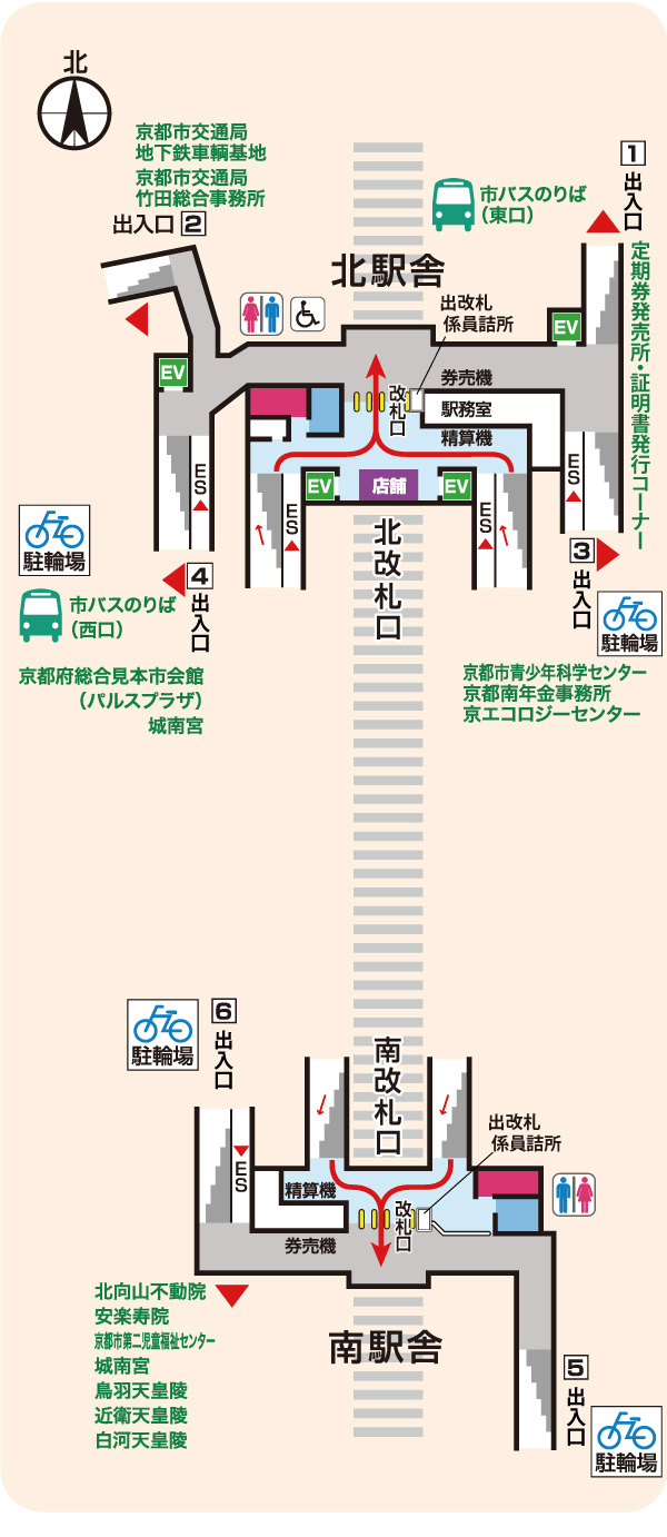 竹田改札階の図面