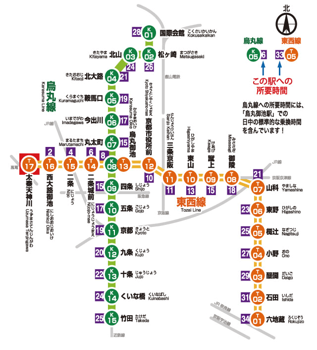 太秦天神川への所要時間